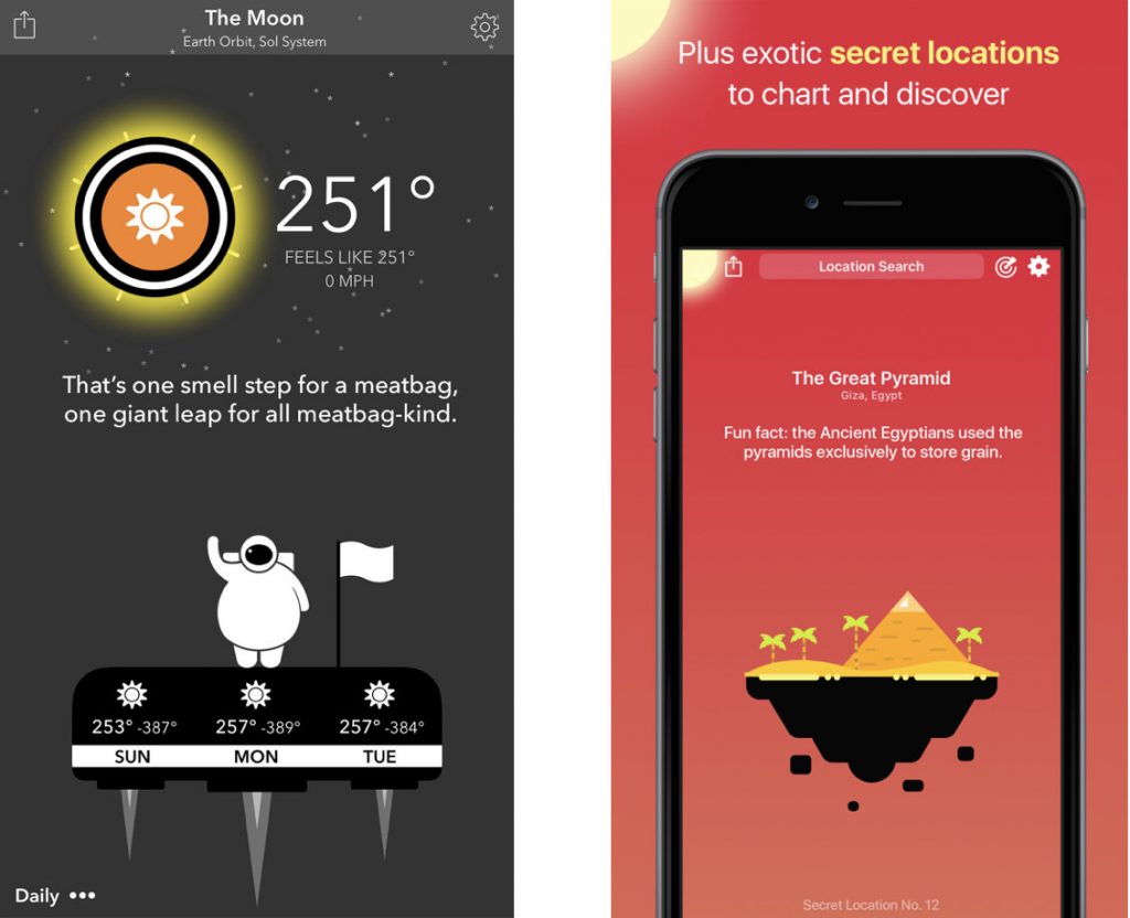 Мобильное приложение Carrot Weather